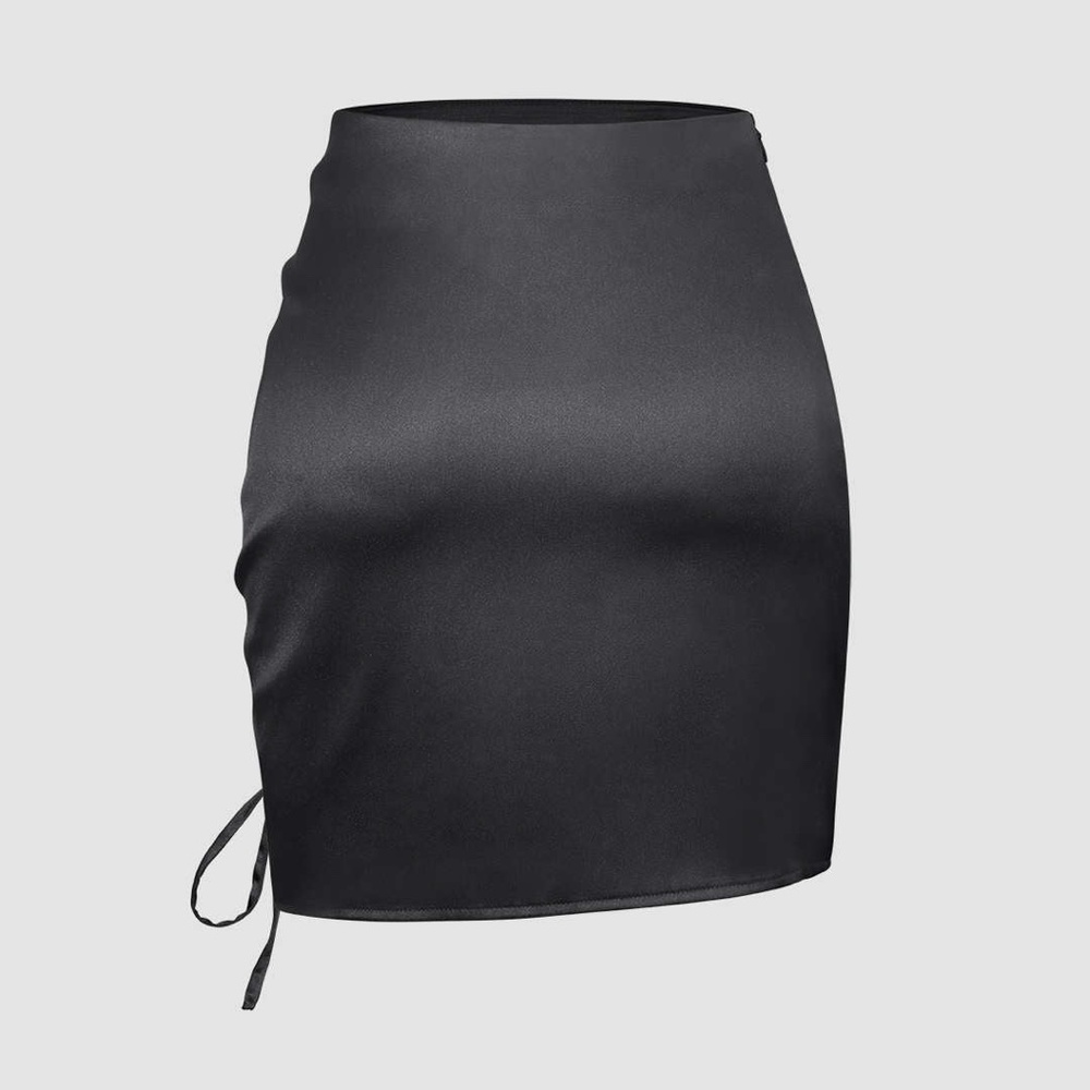 Drawstring Ruched Mini Skirt - Picture 2 of 3
